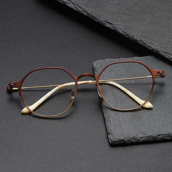 Herb Titanium Vintage Round Eyeglasses Frame