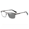 Fashion Business Metal Large Frame Anti-Blue Light Multifocal Photochromic Glasses
