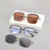 Naif Square Titanium Glasses Frame With Magnetic Sunglasses Clips
