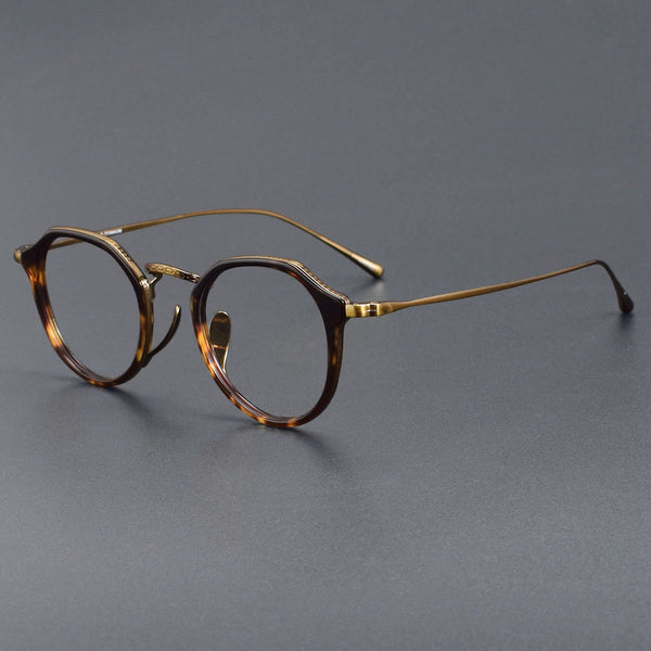 Draz Titanium Vintage Geometric Eyeglasses Frames