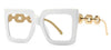Claire Fancy Square Metal Chain Glasses Frame