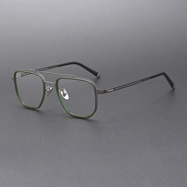 Welch Double-bridge Aviator Titanium Eyeglasses Frame