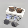 Jacob Square Titanium Glasses Frame With Magnetic Sunglasses Clips