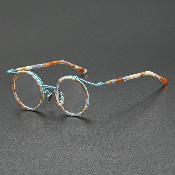 Mika Titanium Vintage Round Eyeglasses Frames