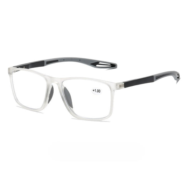 Sports TR Square Frame Ultra-Light Anti-Blue Light Multi-Focus Photochromic Reading Glasses