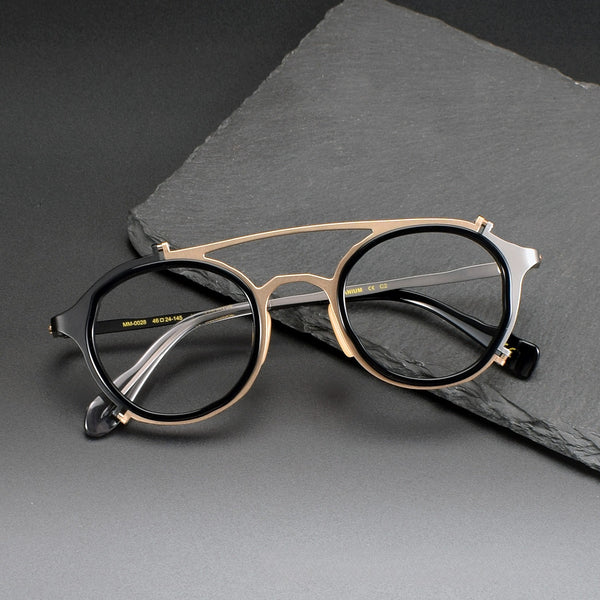 Wesley Titanium Retro Hand Made Glasses Frame