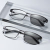 Fashion Business Metal Large Frame Anti-Blue Light Multifocal Photochromic Glasses