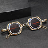Hux Geometric Titanium Glasses Frame With Magnetic Sunglasses Clips