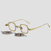Hux Geometric Titanium Glasses Frame With Magnetic Sunglasses Clips