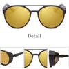 Men's Retro Round Polarized Steampunk Sunglasses HSQT209(Need to choose tinted color, otherwise the lenses are transparent)