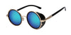 Xiu Sunglasses Steampunk Men Sunglass Round Metal Wrap Uv400