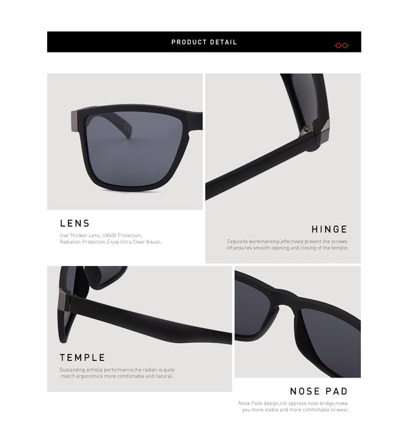 20/20 Men's Classic Polarized Driving Sunglasses Black Pl278
