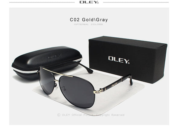 Oley Brand Sunglasses Men Polarized Classic Pilot Fishing Driving Y7005