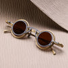 Nhu Round Titanium Glasses Frame With Magnetic Sunglasses Clips