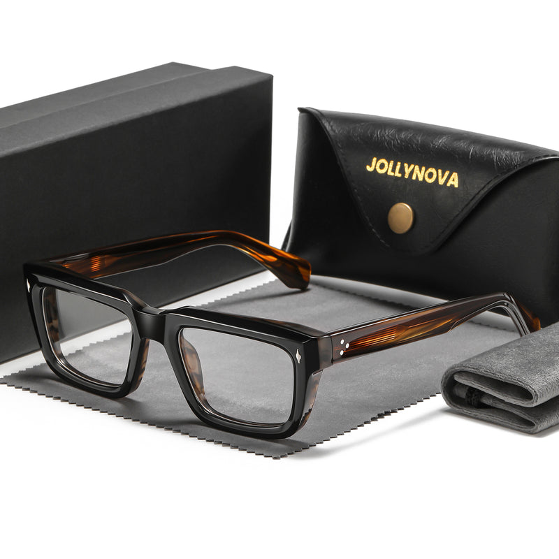 Sutton Retro Rectangle Acetate Glasses Frame – Jollynova