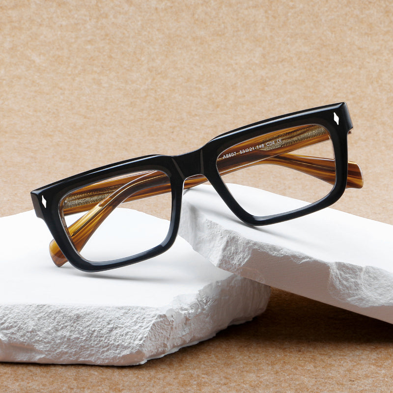 Majeed Retro Rectangle Acetate Glasses Frame – Jollynova