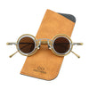 Nhu Round Titanium Glasses Frame With Magnetic Sunglasses Clips