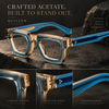 Quillen Retro Rectangle Acetate Glasses Frame