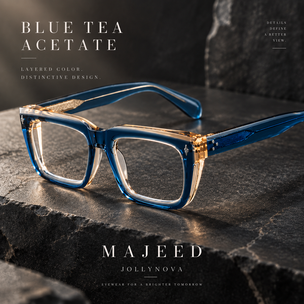 Majeed Retro Rectangle Acetate Glasses Frame