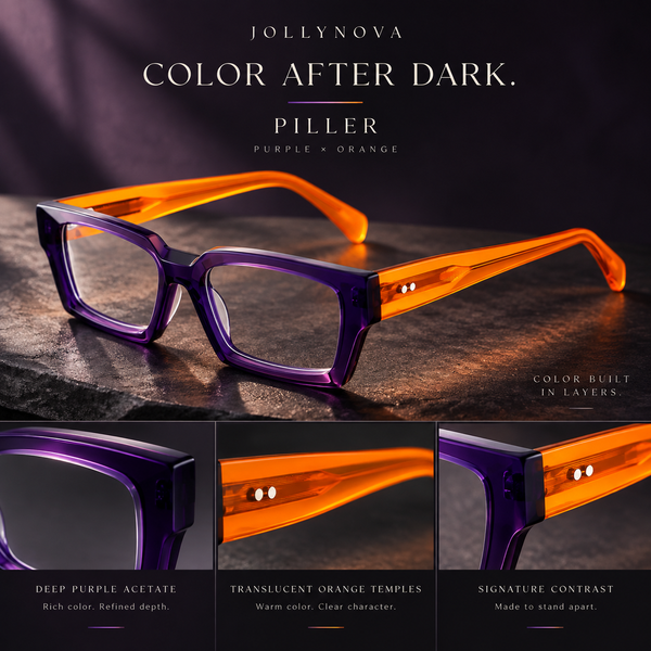 Piller Retro Rectangle Acetate Glasses Frame