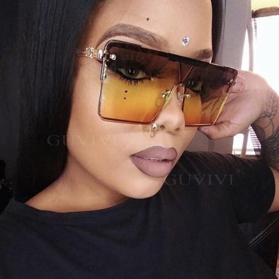 Oversized Square Sunglasses Women Sexy Retro Vintage Sun Glasses Luxury Brand Designer Eyeglasses Eyewear Female Oculos