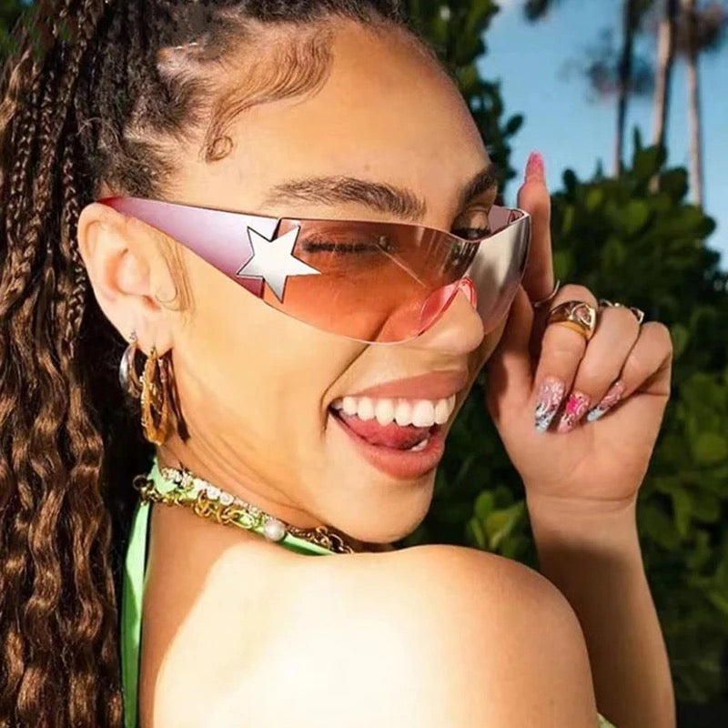 Punk Sports Sunglasses Women Brand Designer Wrap Around Sun