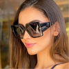 Classic Oversized Square Sunglasses  Leopard Sun Glasses Female Gradient Vintage Big Shades UV400