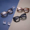 Cat Eye Square Optical Anti Blue Glasses Frames Computer Spectacles Classic Women Men Glasses Frame With Lenses