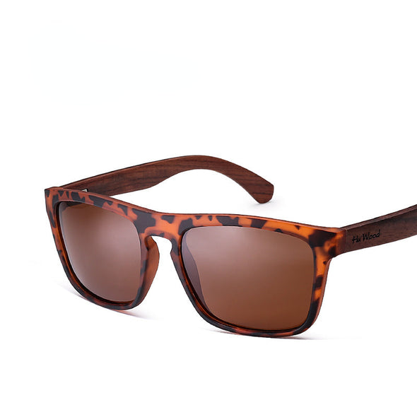 Natural Bamboo Sunglasses for Men Zebra Wood Sun Glasses Polarized Sunglasses Rectangle Lenses Driving UV400 GR8002