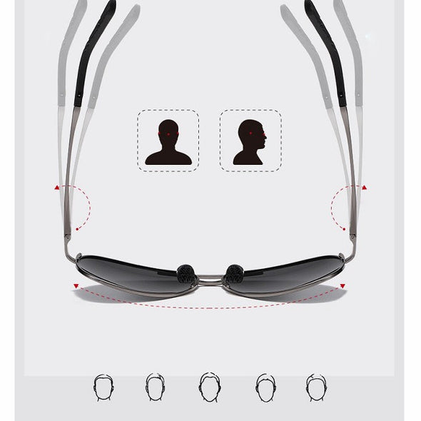 Aviation Metail Frame Polarized Sunglasses Men Color Changing Sun Glasses  Pilot Male Day Night Vision Driving