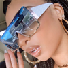 New Square Sunglasses Women Fashion Oversized Metal Frame Vintage Glasses Men Shades Retro Gradient Colors Oculos UV400