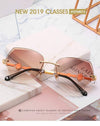 cross border new rimless sunglasses, European and American trends, diamond rimmed glasses, fashion and exquisite trimming Sunglasses