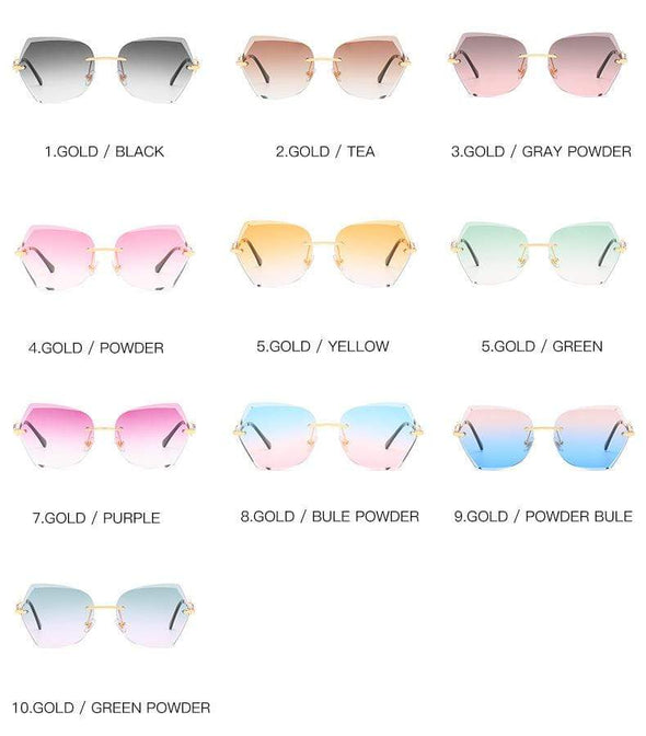 cross border new rimless sunglasses, European and American trends, diamond rimmed glasses, fashion and exquisite trimming Sunglasses