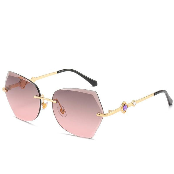 cross border new rimless sunglasses, European and American trends, diamond rimmed glasses, fashion and exquisite trimming Sunglasses