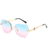 cross border new rimless sunglasses, European and American trends, diamond rimmed glasses, fashion and exquisite trimming Sunglasses