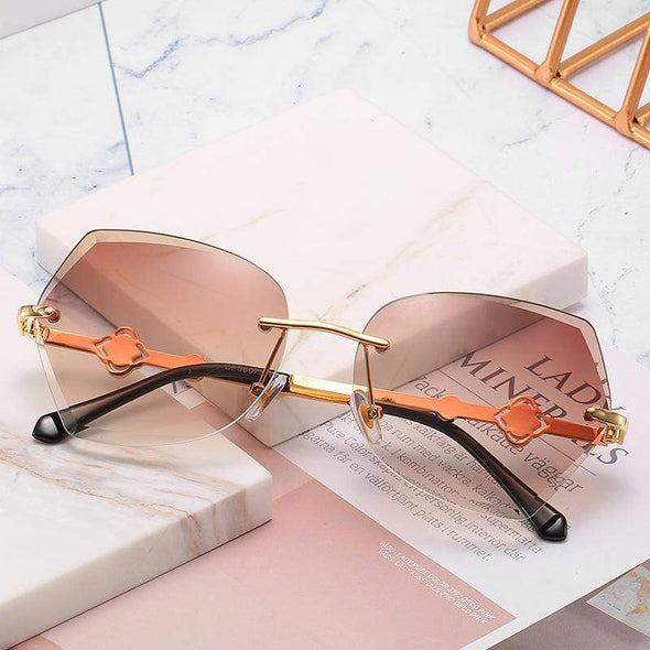 cross border new rimless sunglasses, European and American trends, diamond rimmed glasses, fashion and exquisite trimming Sunglasses