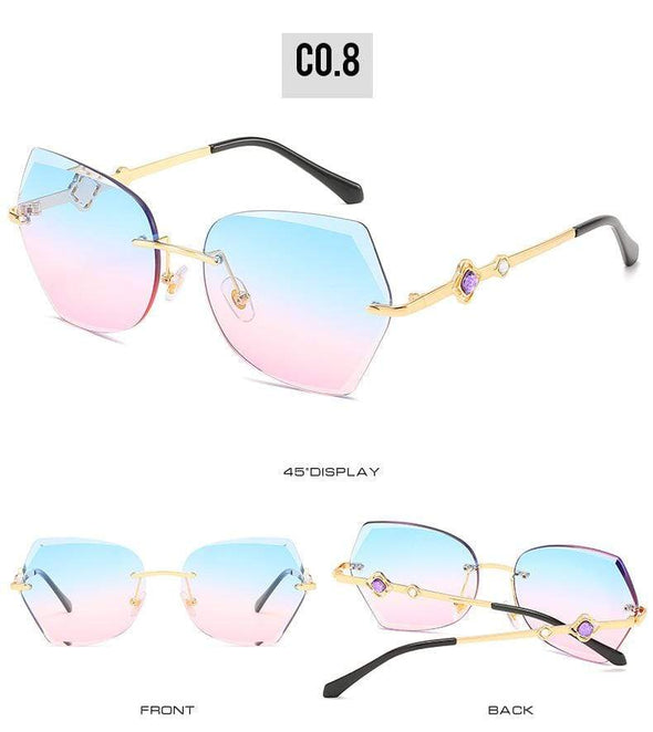 cross border new rimless sunglasses, European and American trends, diamond rimmed glasses, fashion and exquisite trimming Sunglasses