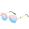 cross border new rimless sunglasses, European and American trends, diamond rimmed glasses, fashion and exquisite trimming Sunglasses