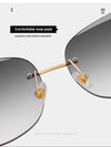 cross border new rimless sunglasses, European and American trends, diamond rimmed glasses, fashion and exquisite trimming Sunglasses