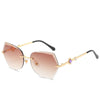 cross border new rimless sunglasses, European and American trends, diamond rimmed glasses, fashion and exquisite trimming Sunglasses