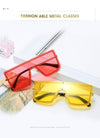 Cross-border new conjoined sunglasses European and American trend personality one glasses female small fragrant chain big frame sunglasses