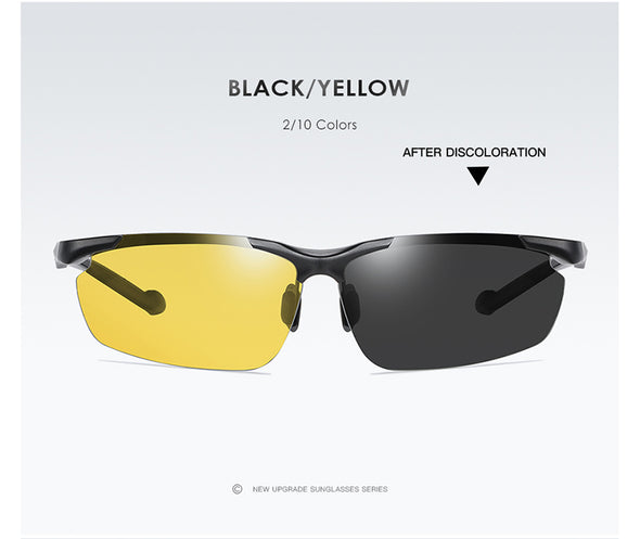 8016 Aluminium Polarized Driving Sunglasses For Men UV400 Protection Glasses Tac Orange Lenses Men New Brand Sunglasses 8016