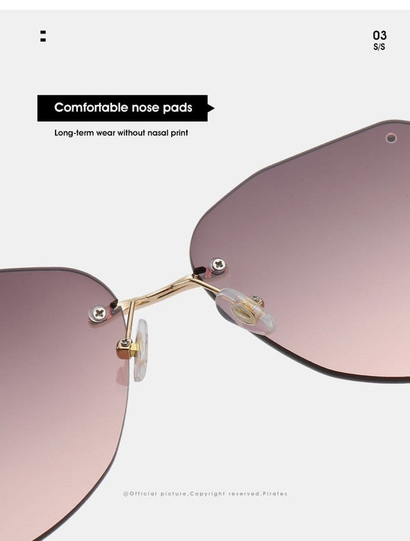 new frameless sunglasses fashion personality diamond trimming pilot sunglasses female gradient glasses