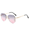 new frameless sunglasses fashion personality diamond trimming pilot sunglasses female gradient glasses