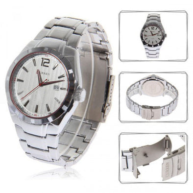Jollynova Quartz Men's Stainless Steel Watch (White 4.8cm Dial) - CUR078