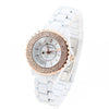 Jollynova Women's White Stainless Steel Waterproof Watch with Rhinestone Accents (White 3.2cm Dial) - CUR054