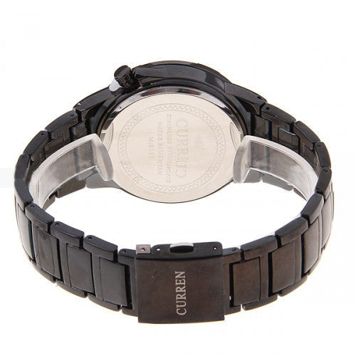 Jollynova Quartz Men's Black Stainless Steel Watch (White 4.2cm Dial) - CUR086
