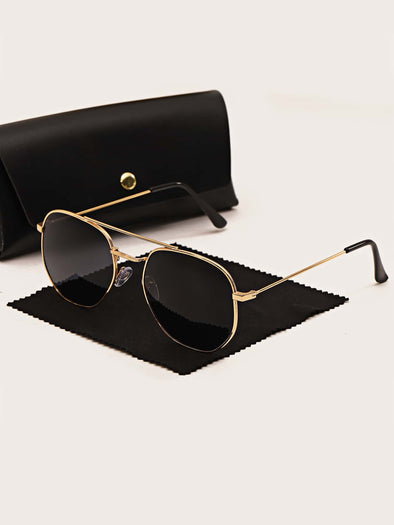 1pair Unisex Top Bar Geometric Frame Vintage Sunglasses