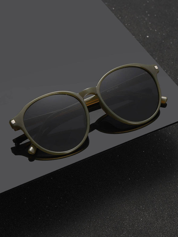 1pair Men Solid Geometric Frame Fashion Glasses For Outdoor