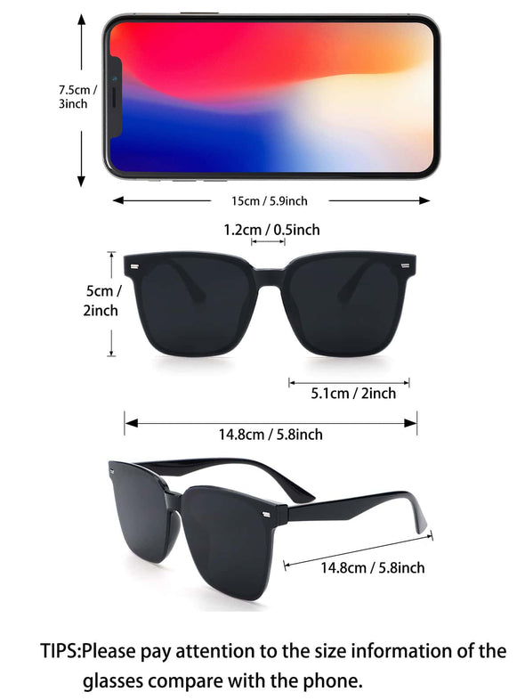 1pc Classical Simplicity Square Design Black Fashion Sunglasses For Men Travel Outdoor Daliy Clothing Accessories